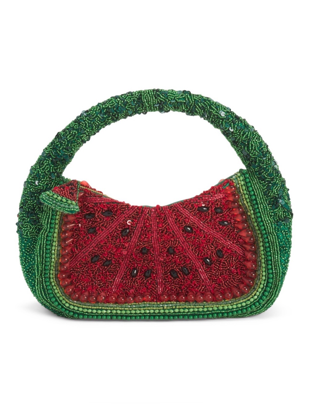 MADE IN INDIA BEADED WATERMELON CRESENT HOBO BAG - NWT